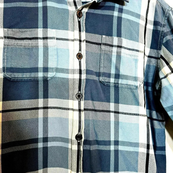 Zara Man Slim Fit Blue/Gray Plaid Button-Up Shirt Size XL/44 - Picture 12 of 12